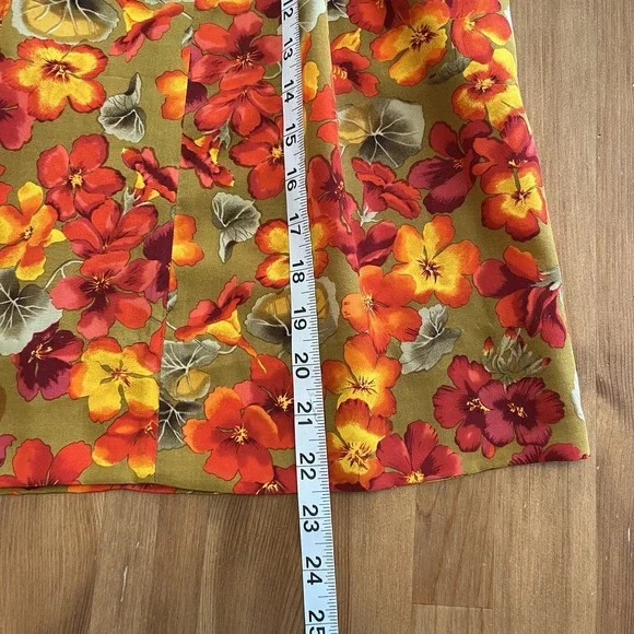 VTG Ellen Tracy Linda Allard Womens Pencil Skirt Size 2 Silk Floral Colorful - Picture 14 of 14